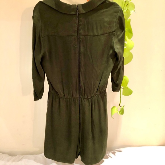 Alice and Olivia olive green silk romper! - Picture 2 of 5